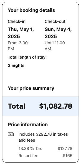 Booking.com booking screenshot