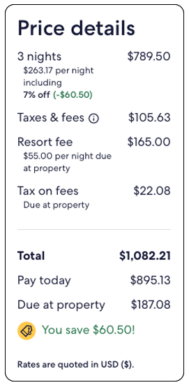 Expedia booking screenshot